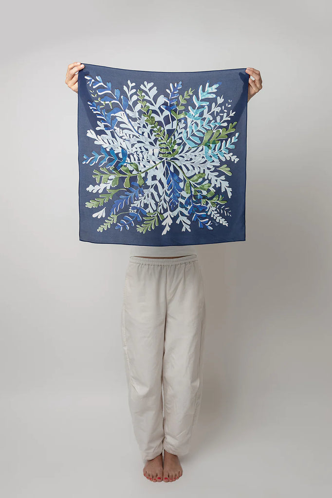 Tófa silk scarf - blue