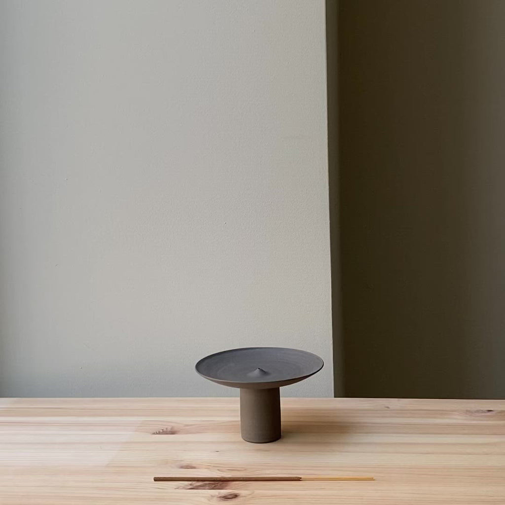 Black textured incence holder