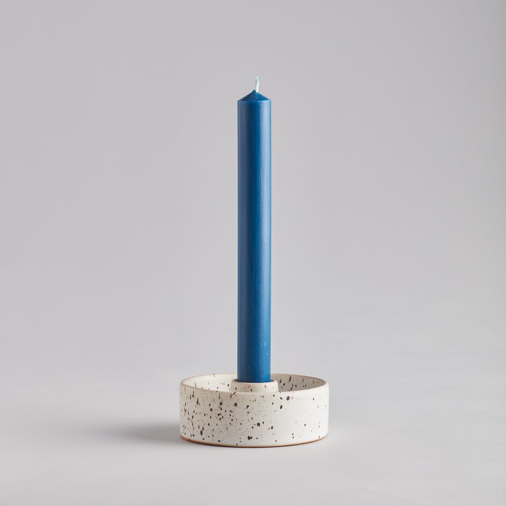 Flekkóttur Kertastjaki / Speckled Candle Holder