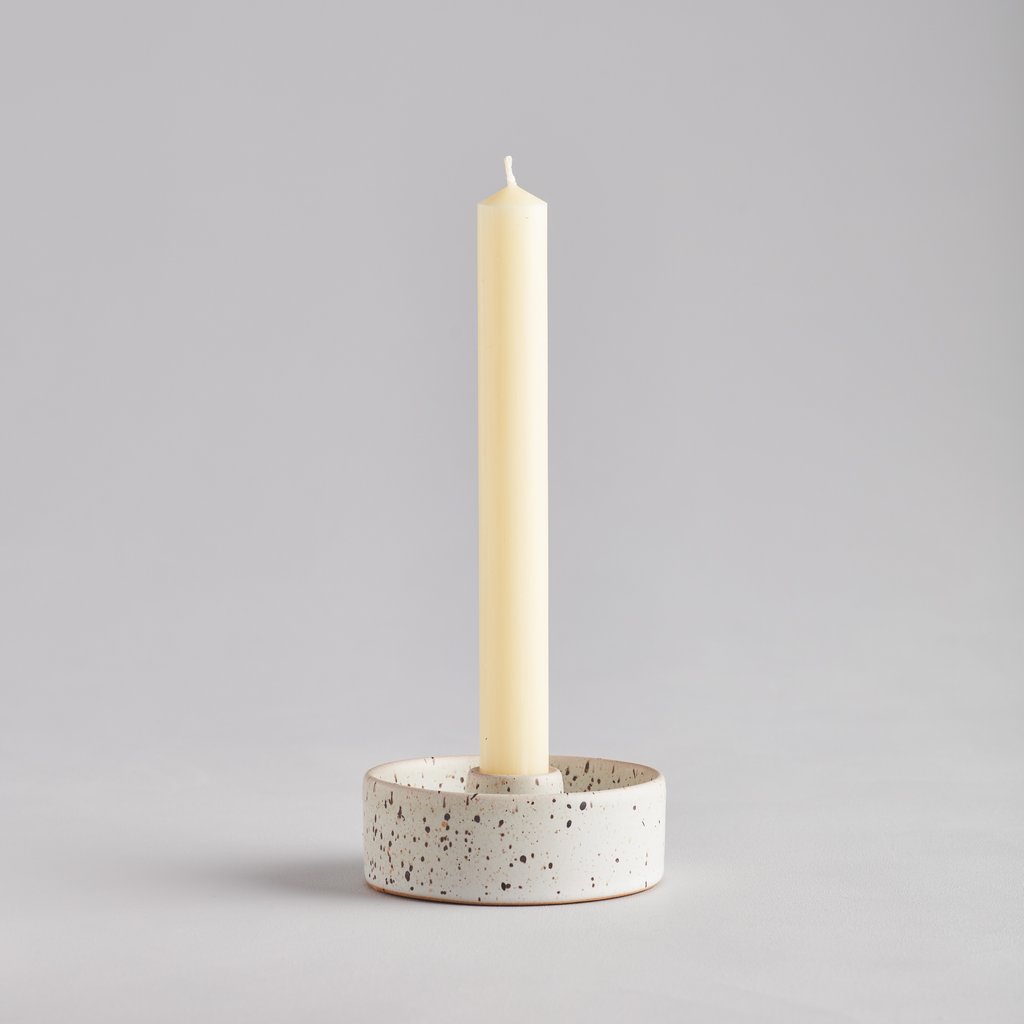 Flekkóttur Kertastjaki / Speckled Candle Holder