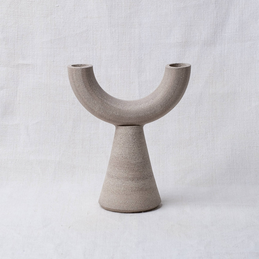 Gray textured candelabra