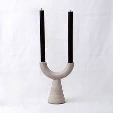 Gray textured candelabra