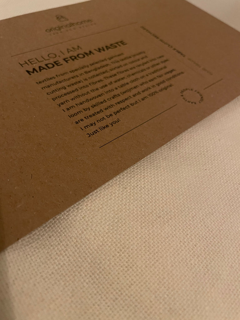 Fair-trade Dúkur úr endurunnum bómull 300x165cm - off white