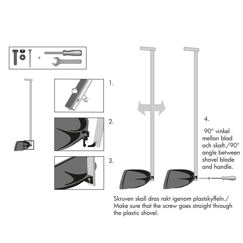 Fægiskófla & Kústur á Standi / Standing dustpan & Brush Set