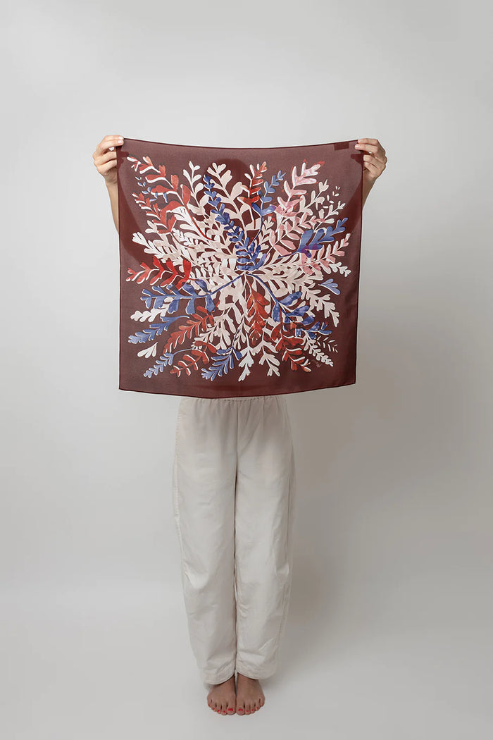 Tófa silk scarf - brown