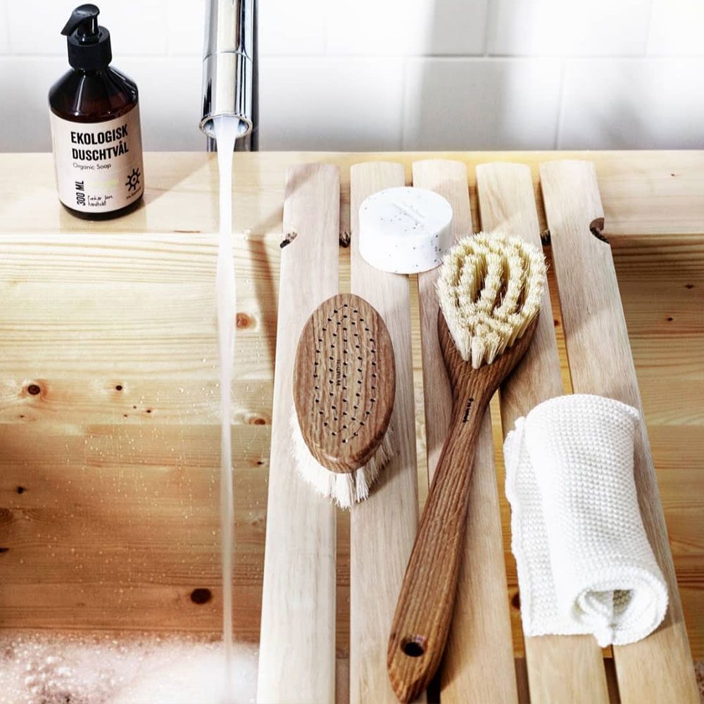 Baðhilla úr Birki / Birch Bathtub Storage