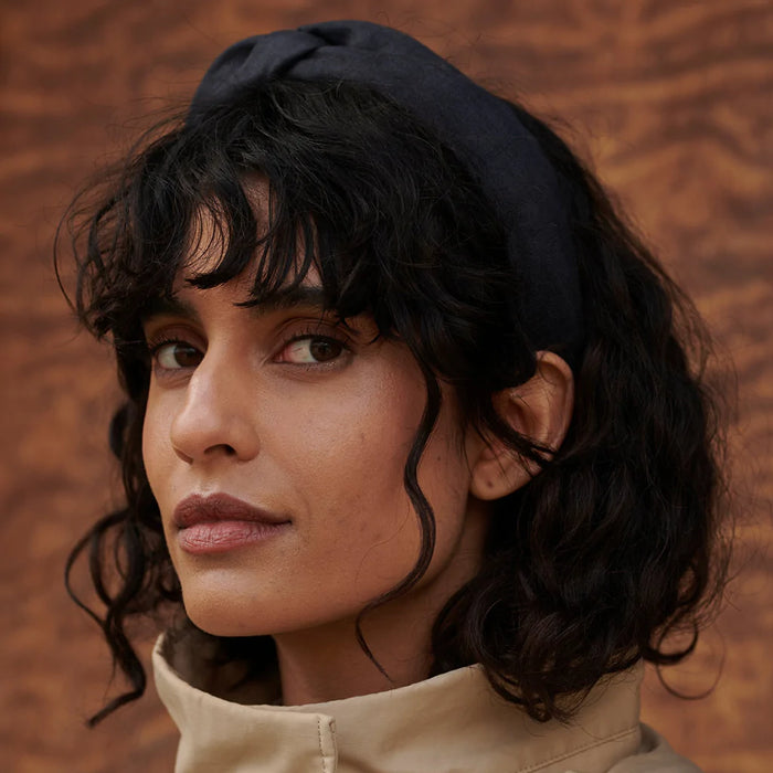 Hör hárband - dökkblátt / Linen headband - midnight