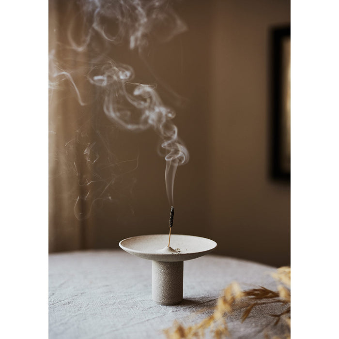 Gray textured incence holder