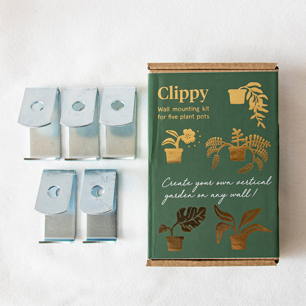 Clippy - Plöntuhengi á vegg fyrir 5 í potta / Wall mounting kit for 5 plant pots