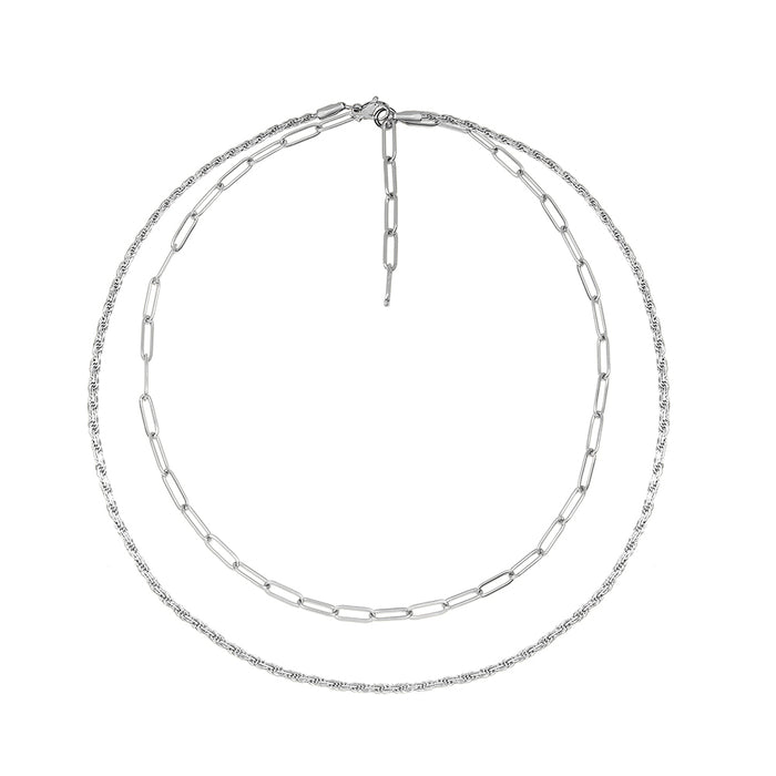 Lagskipt Hálsmen - Silfur / Layered Chain Necklace - Silver