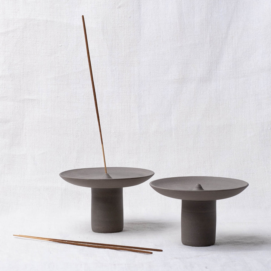 Black textured incence holder